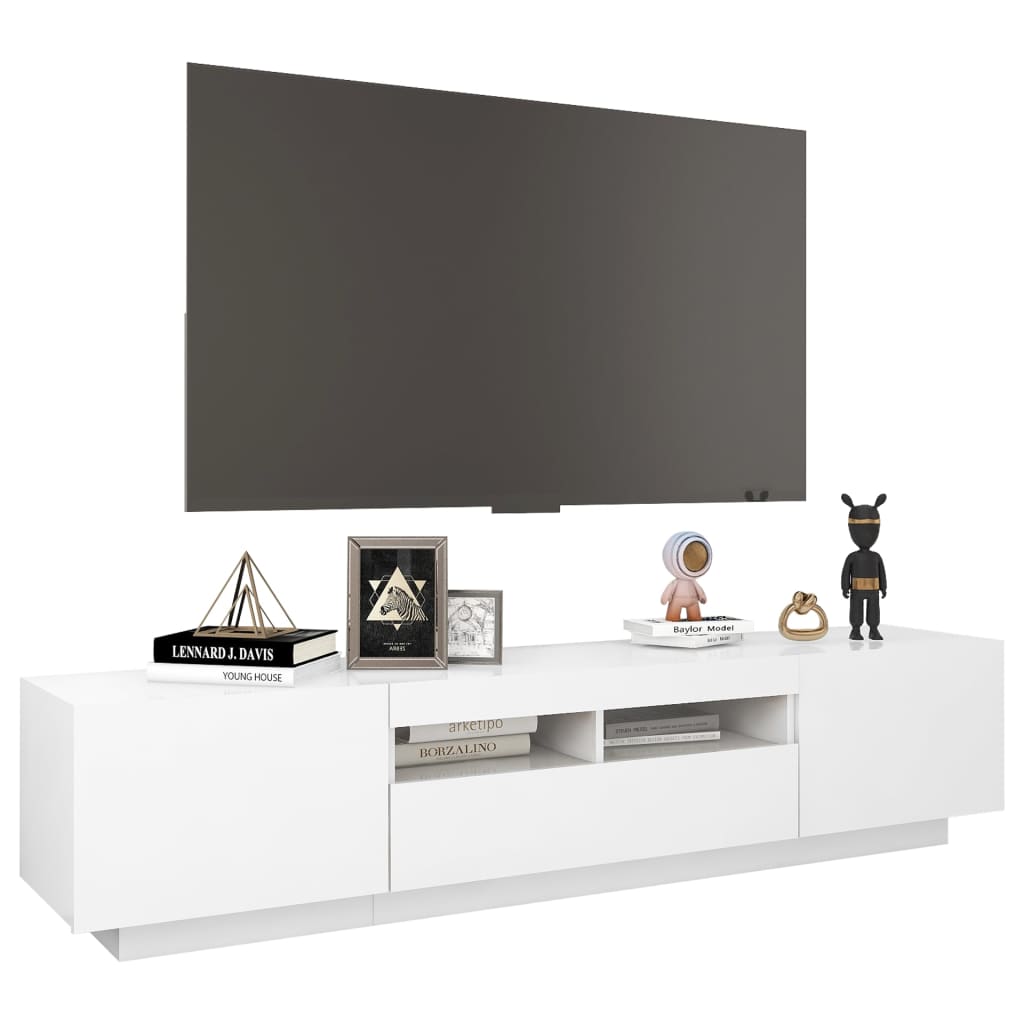 TV-taso LED-valoilla valkoinen 180x35x40 cm - Sisustajankoti.fi
