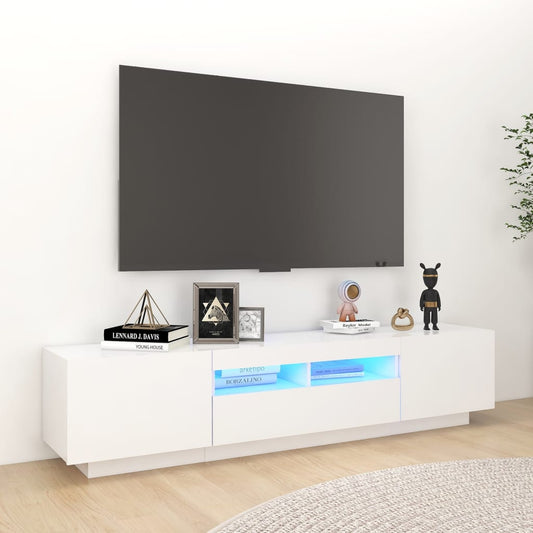 TV-taso LED-valoilla valkoinen 180x35x40 cm - Sisustajankoti.fi