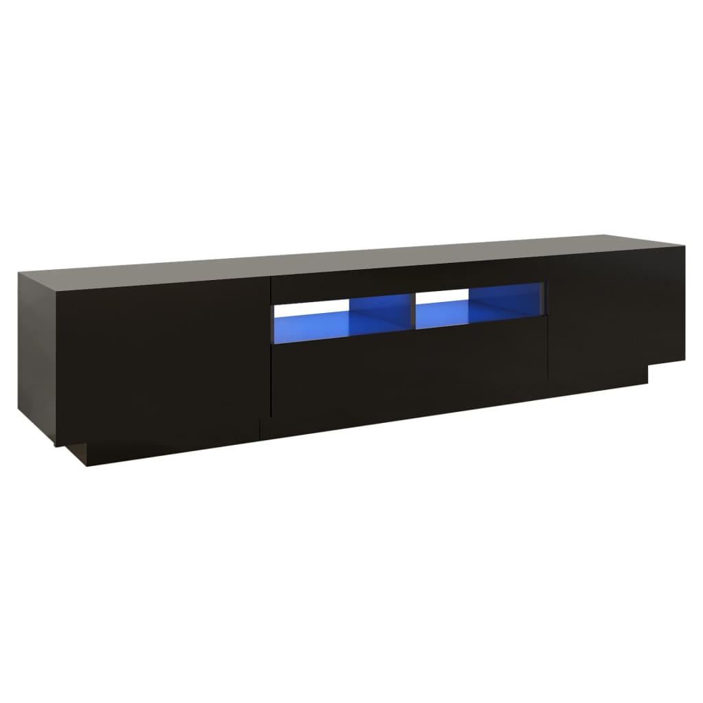 TV-taso LED-valoilla musta 180x35x40 cm - Sisustajankoti.fi