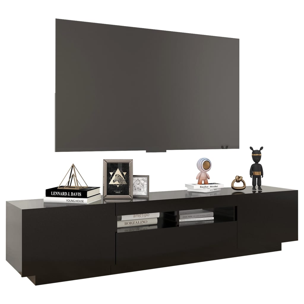 TV-taso LED-valoilla musta 180x35x40 cm - Sisustajankoti.fi