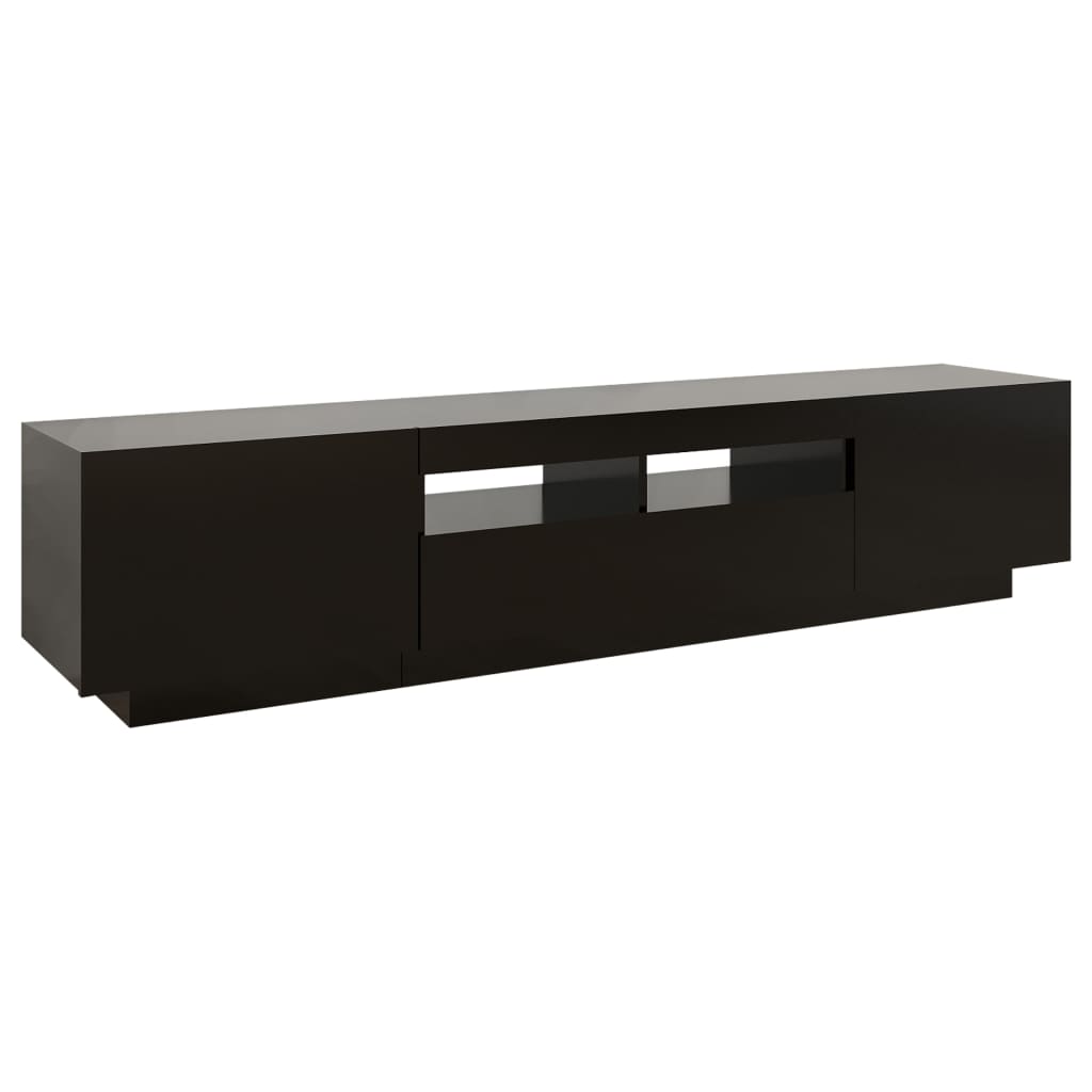 TV-taso LED-valoilla musta 180x35x40 cm - Sisustajankoti.fi