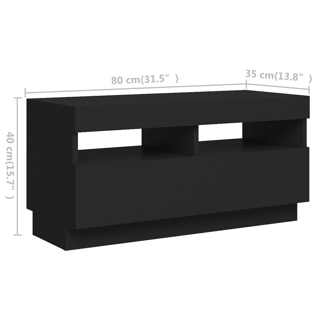 TV-taso LED-valoilla musta 180x35x40 cm - Sisustajankoti.fi