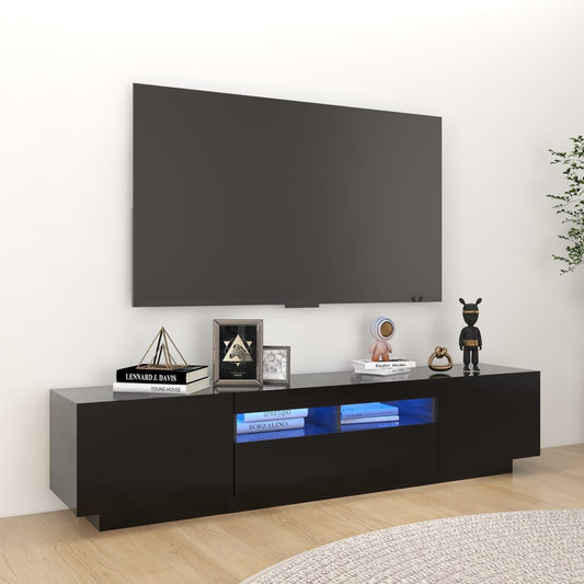 TV-taso LED-valoilla musta 180x35x40 cm - Sisustajankoti.fi