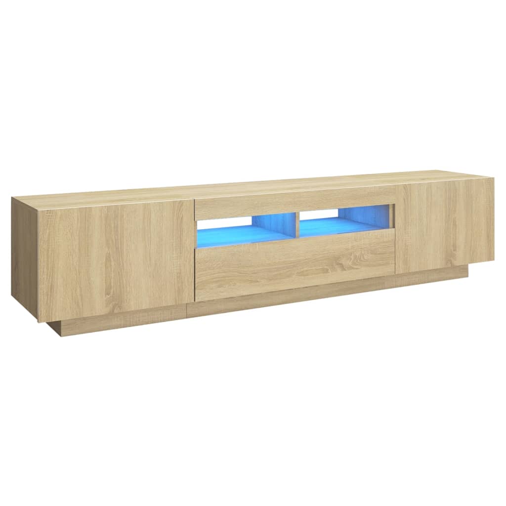 TV-taso LED-valoilla Sonoma-tammi 180x35x40 cm - Sisustajankoti.fi