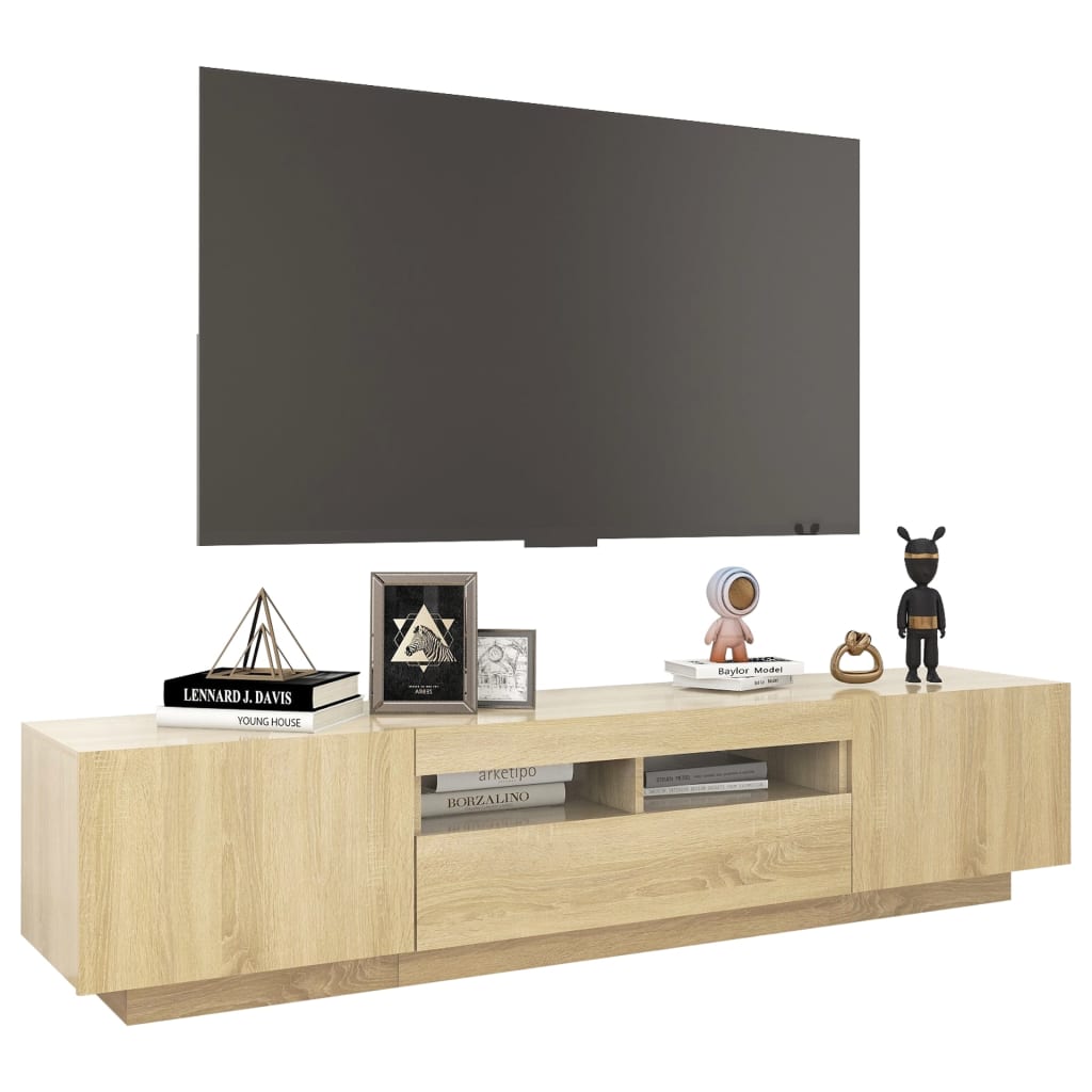 TV-taso LED-valoilla Sonoma-tammi 180x35x40 cm - Sisustajankoti.fi