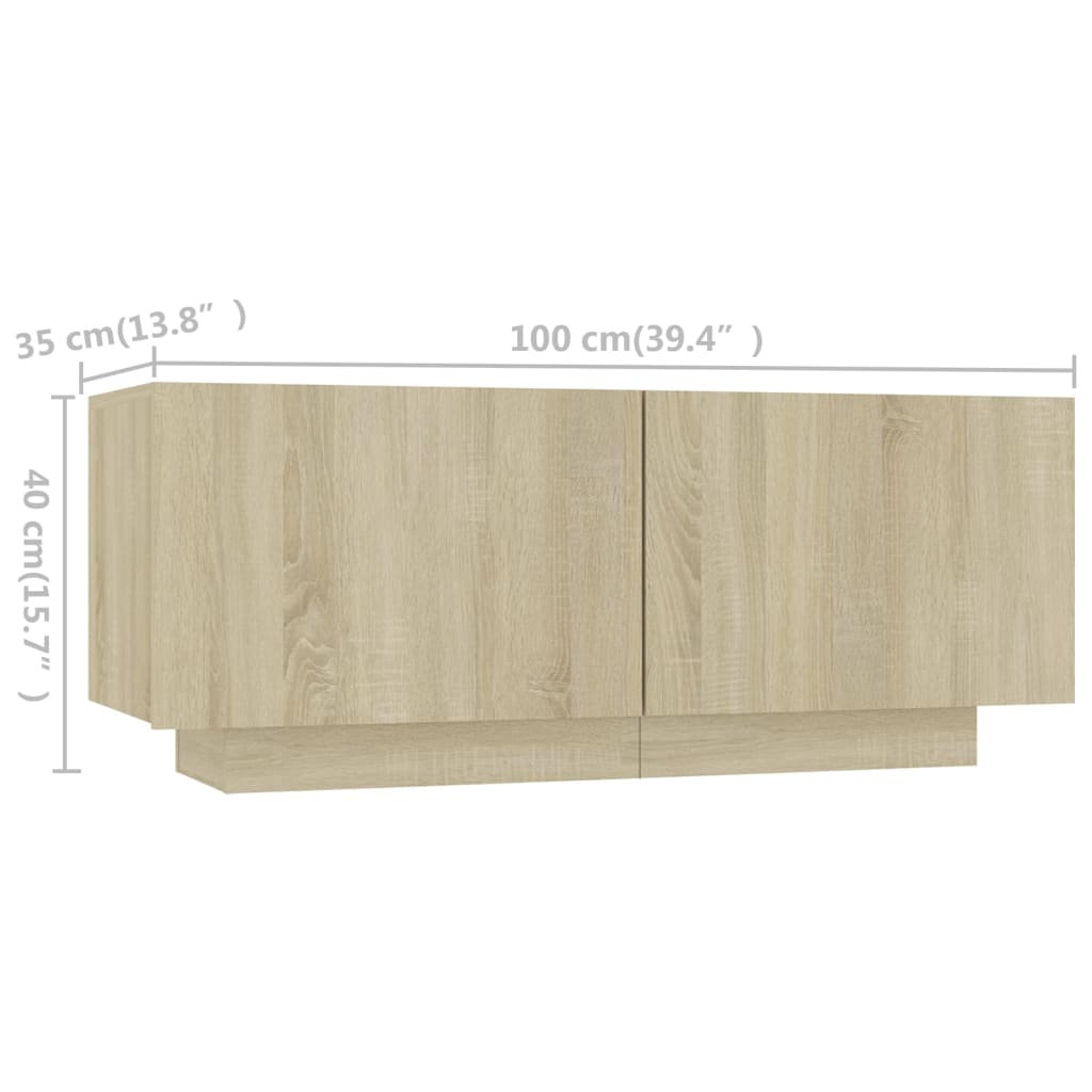 TV-taso LED-valoilla Sonoma-tammi 180x35x40 cm - Sisustajankoti.fi