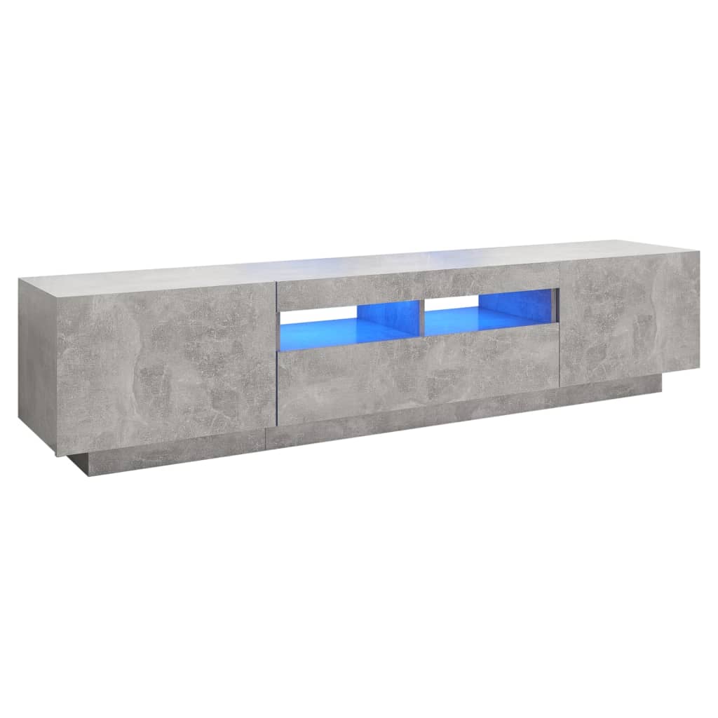 TV-taso LED-valoilla betoninharmaa 180x35x40 cm - Sisustajankoti.fi