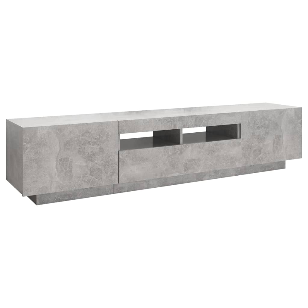 TV-taso LED-valoilla betoninharmaa 180x35x40 cm - Sisustajankoti.fi
