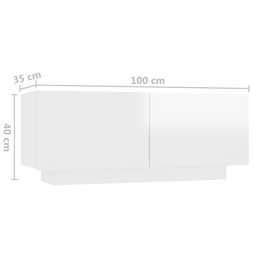 TV-taso LED-valoilla korkeakiilto valkoinen 180x35x40 cm - Sisustajankoti.fi