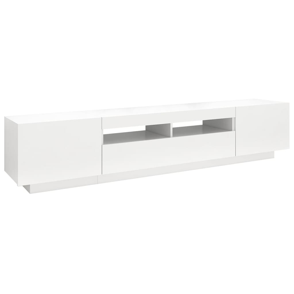 TV-taso LED-valoilla valkoinen 200x35x40 cm - Sisustajankoti.fi