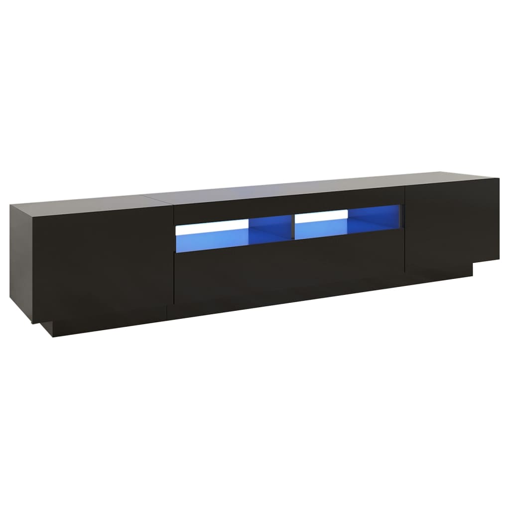TV-taso LED-valoilla musta 200x35x40 cm - Sisustajankoti.fi