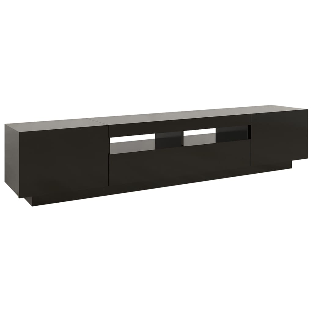 TV-taso LED-valoilla musta 200x35x40 cm - Sisustajankoti.fi