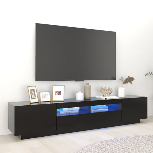 TV-taso LED-valoilla musta 200x35x40 cm - Sisustajankoti.fi