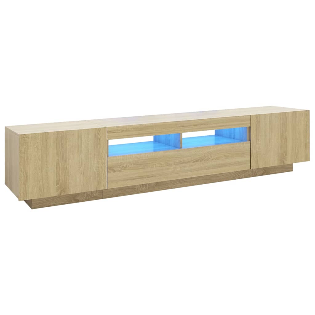 TV-taso LED-valoilla Sonoma-tammi 200x35x40 cm - Sisustajankoti.fi