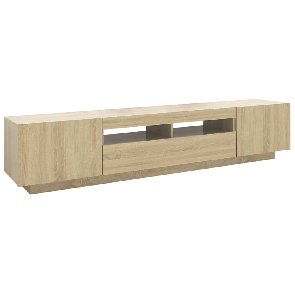 TV-taso LED-valoilla Sonoma-tammi 200x35x40 cm - Sisustajankoti.fi