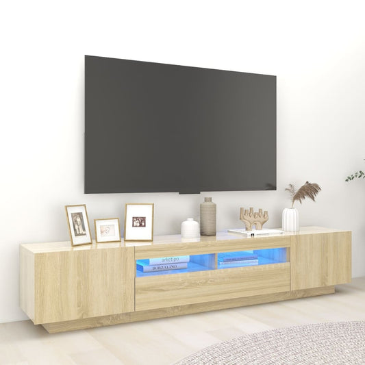 TV-taso LED-valoilla Sonoma-tammi 200x35x40 cm - Sisustajankoti.fi