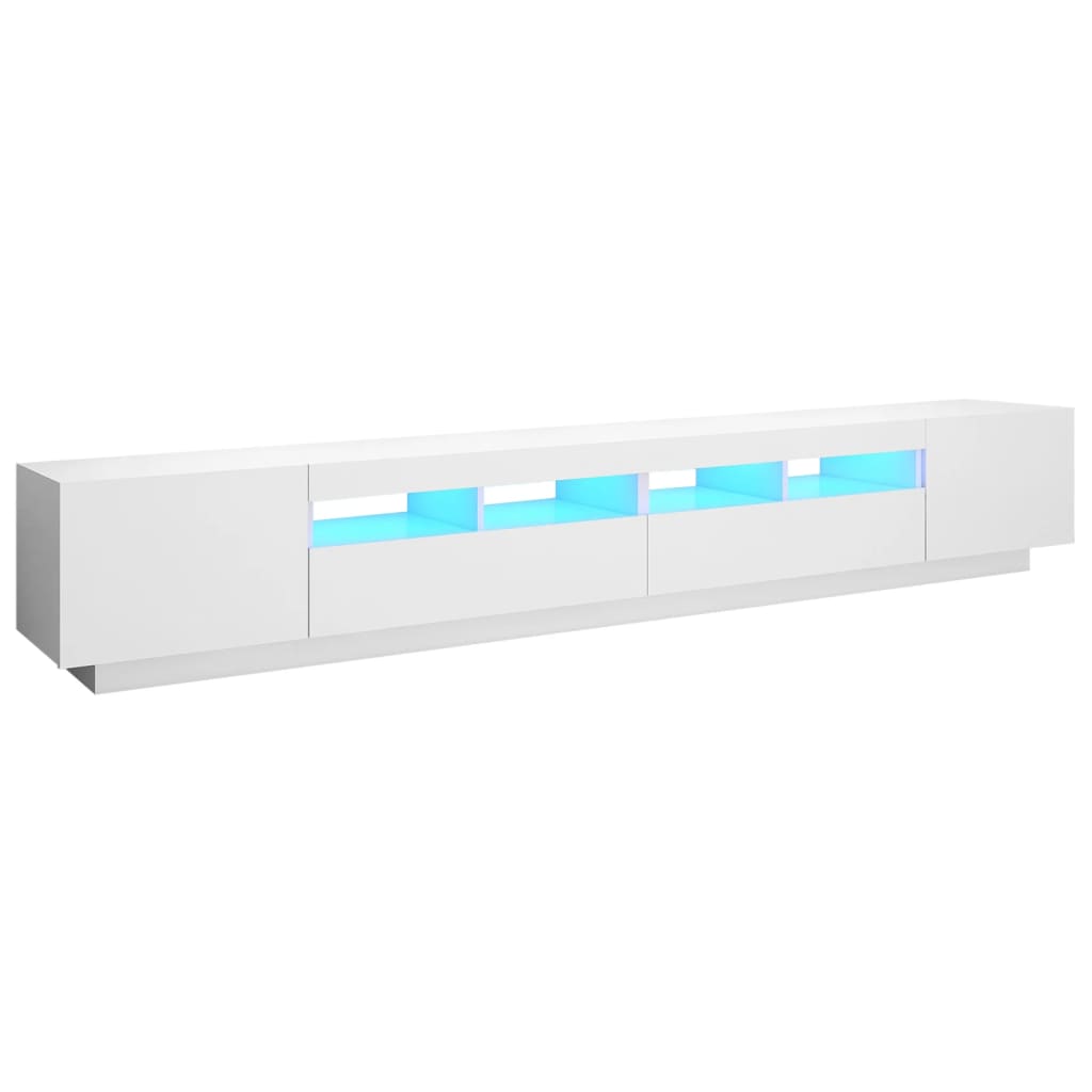 TV-taso LED-valoilla valkoinen 260x35x40 cm - Sisustajankoti.fi