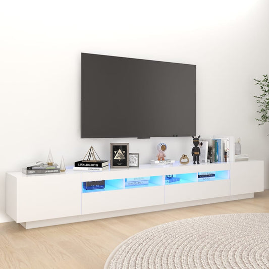 TV-taso LED-valoilla valkoinen 260x35x40 cm - Sisustajankoti.fi