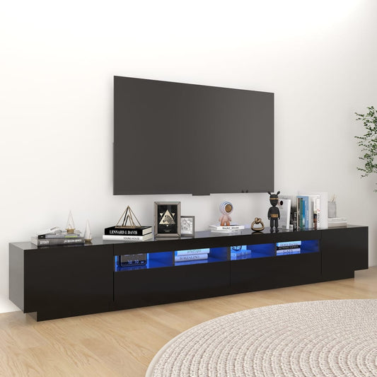 TV-taso LED-valoilla musta 260x35x40 cm - Sisustajankoti.fi