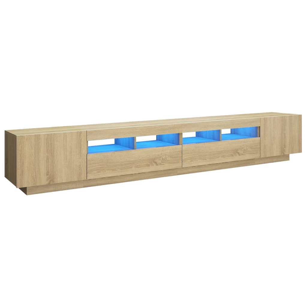 TV-taso LED-valoilla Sonoma-tammi 260x35x40 cm - Sisustajankoti.fi