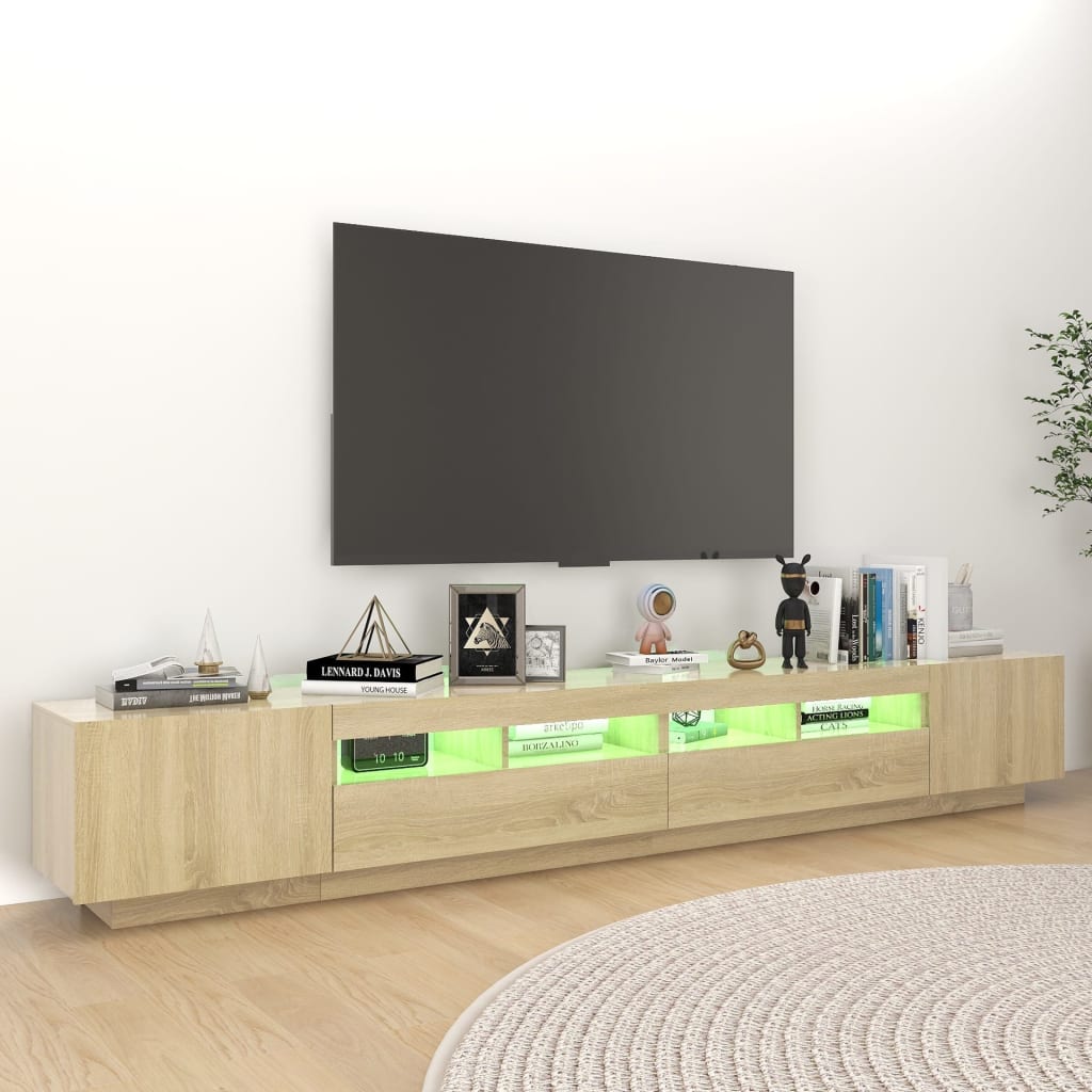 TV-taso LED-valoilla Sonoma-tammi 260x35x40 cm - Sisustajankoti.fi