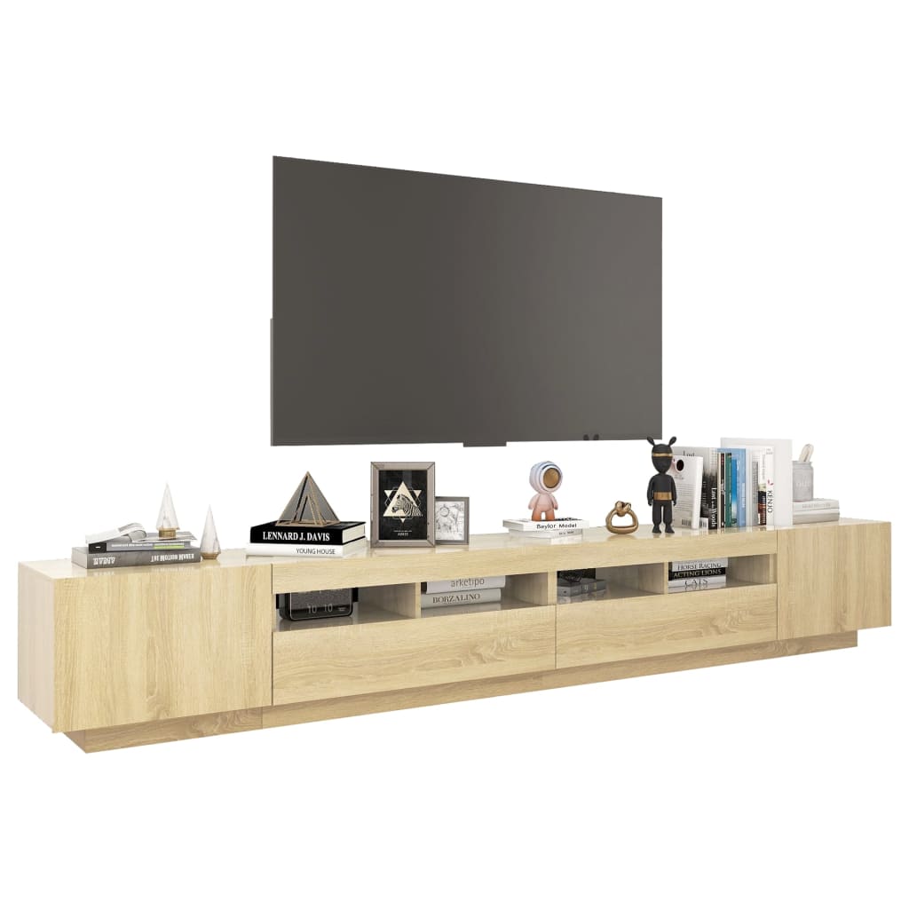 TV-taso LED-valoilla Sonoma-tammi 260x35x40 cm - Sisustajankoti.fi
