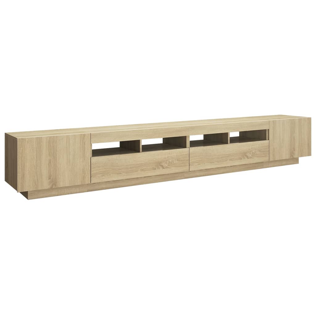 TV-taso LED-valoilla Sonoma-tammi 260x35x40 cm - Sisustajankoti.fi