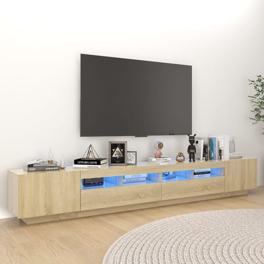TV-taso LED-valoilla Sonoma-tammi 260x35x40 cm - Sisustajankoti.fi