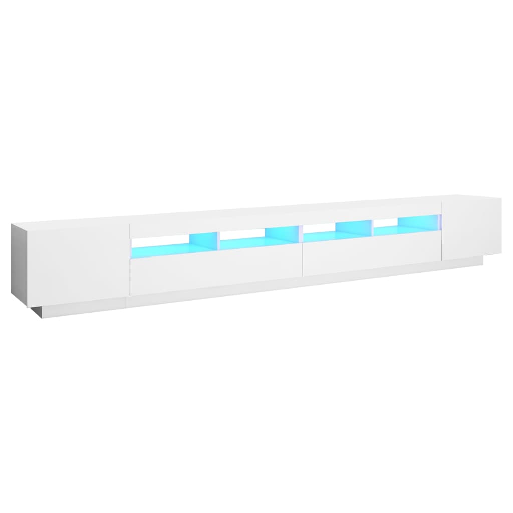 TV-taso LED-valoilla valkoinen 300x35x40 cm - Sisustajankoti.fi