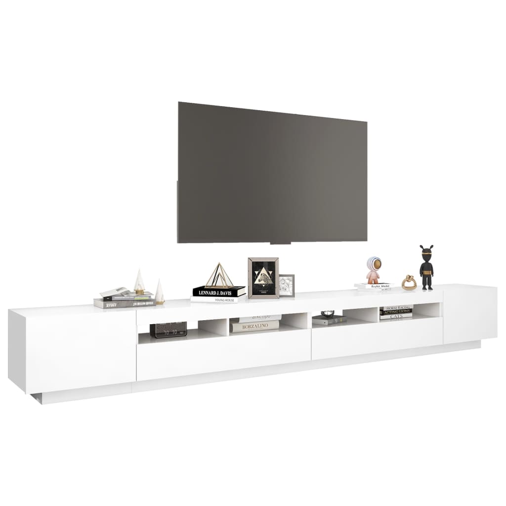 TV-taso LED-valoilla valkoinen 300x35x40 cm - Sisustajankoti.fi