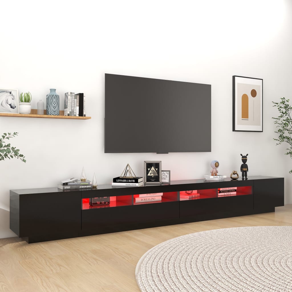 TV-taso LED-valoilla musta 300x35x40 cm - Sisustajankoti.fi