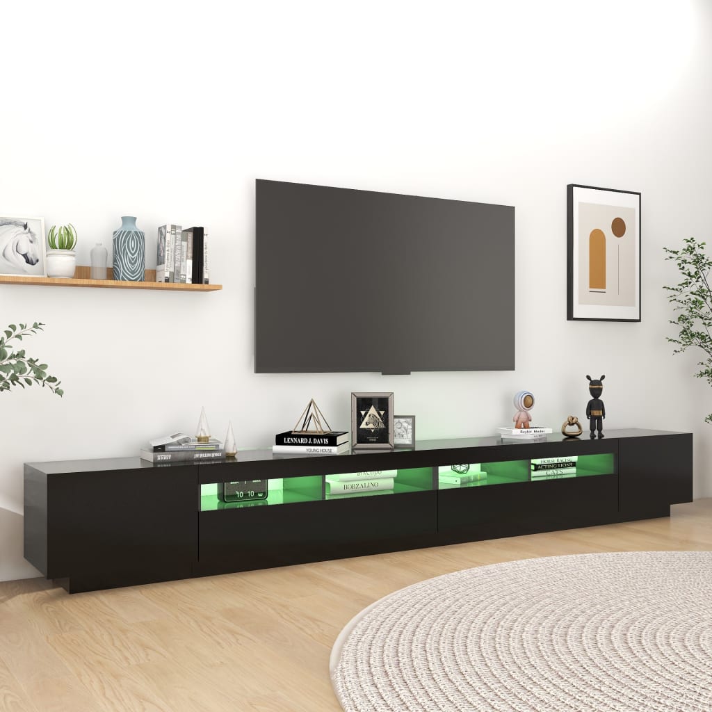 TV-taso LED-valoilla musta 300x35x40 cm - Sisustajankoti.fi