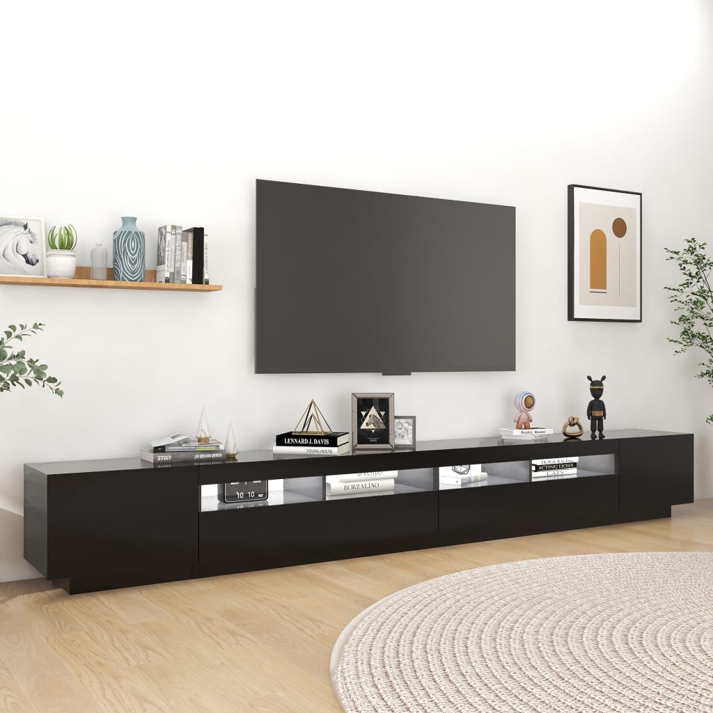 TV-taso LED-valoilla musta 300x35x40 cm - Sisustajankoti.fi