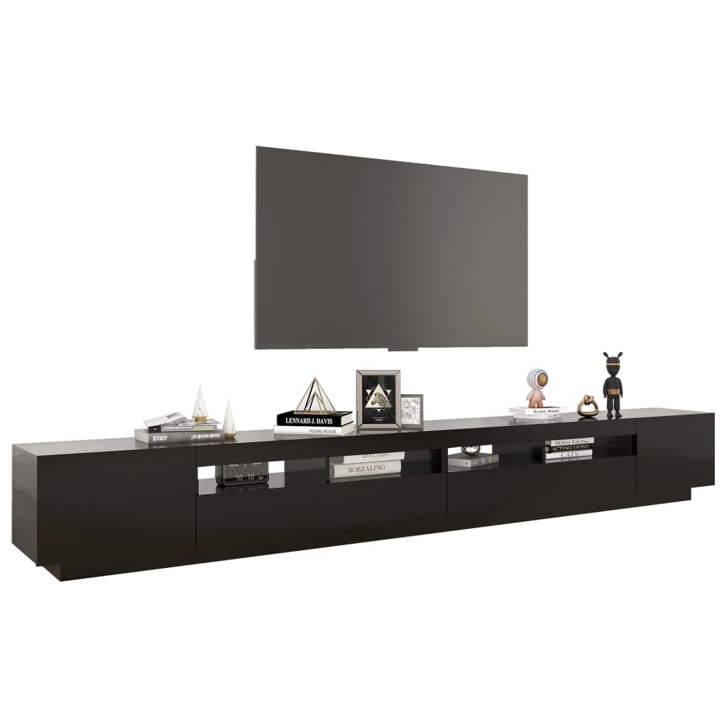TV-taso LED-valoilla musta 300x35x40 cm - Sisustajankoti.fi