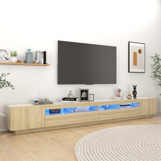 TV-taso LED-valoilla Sonoma-tammi 300x35x40 cm - Sisustajankoti.fi