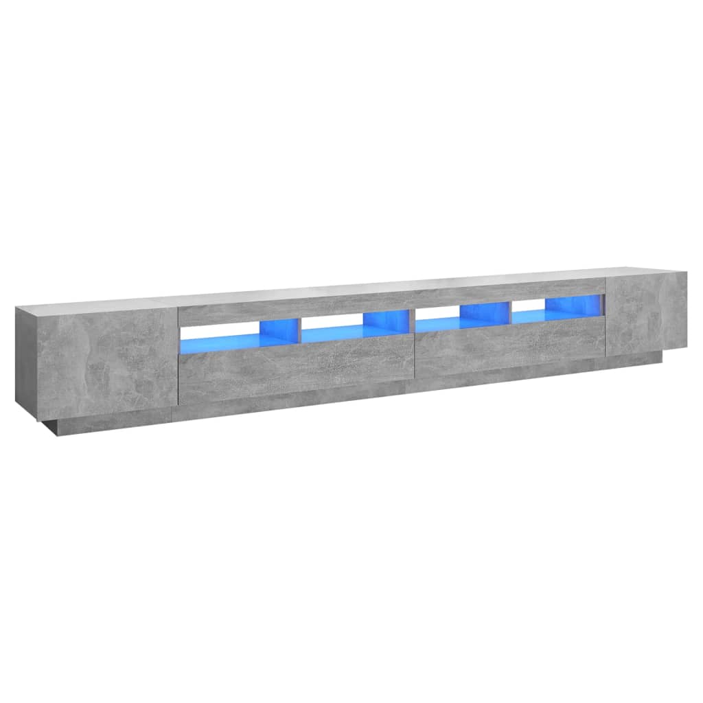 TV-taso LED-valoilla betoninharmaa 300x35x40 cm - Sisustajankoti.fi