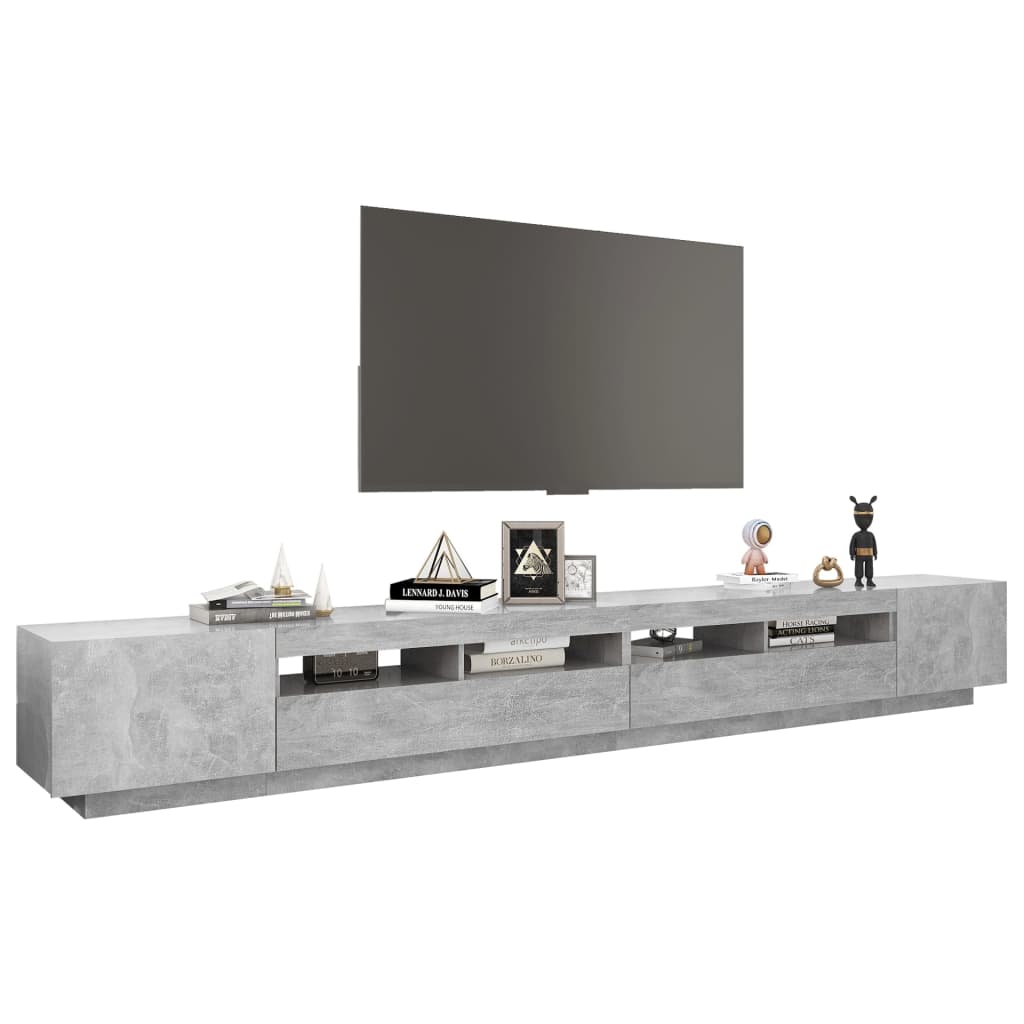 TV-taso LED-valoilla betoninharmaa 300x35x40 cm - Sisustajankoti.fi
