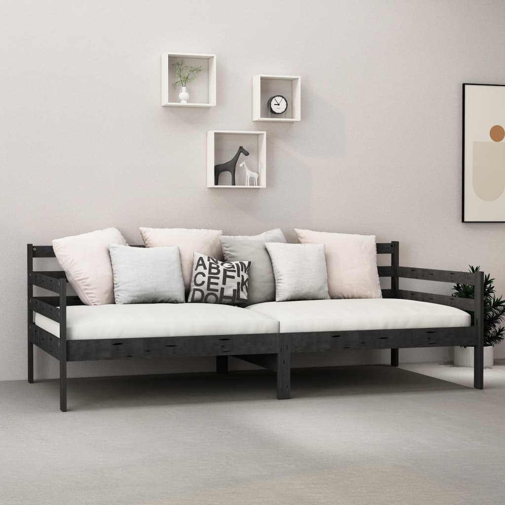 Päivävuode musta täysi mänty 90x200 cm - Sisustajankoti.fi