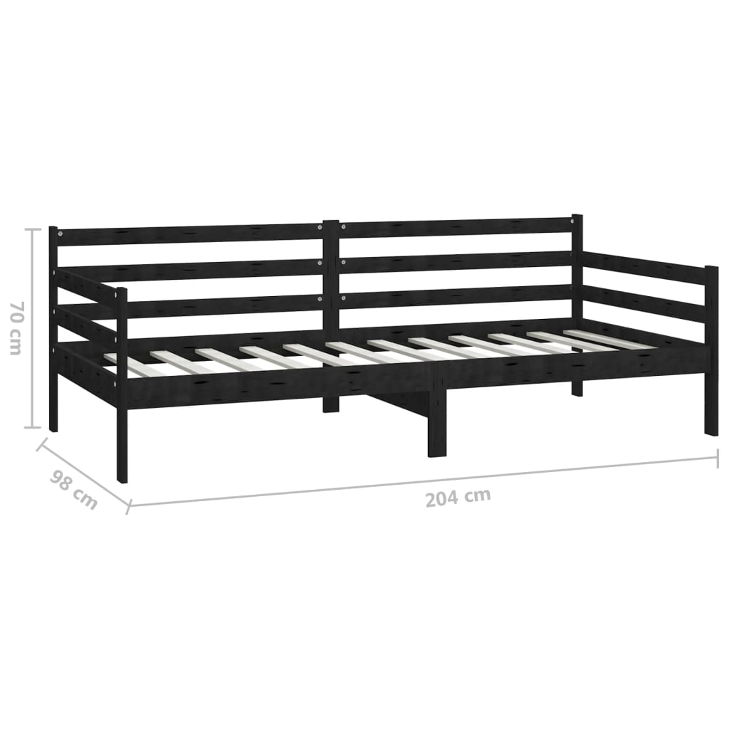 Päivävuode musta täysi mänty 90x200 cm - Sisustajankoti.fi