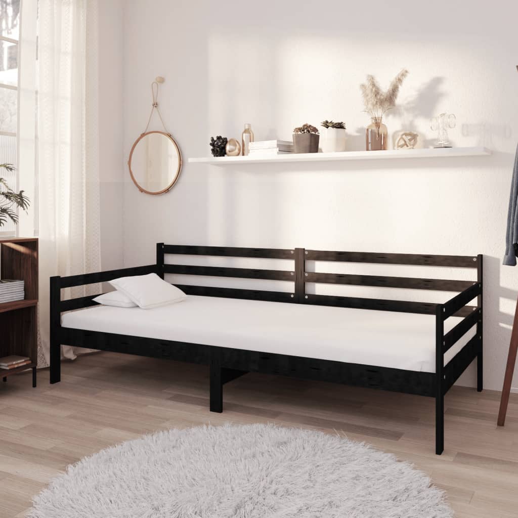 Päivävuode musta täysi mänty 90x200 cm - Sisustajankoti.fi
