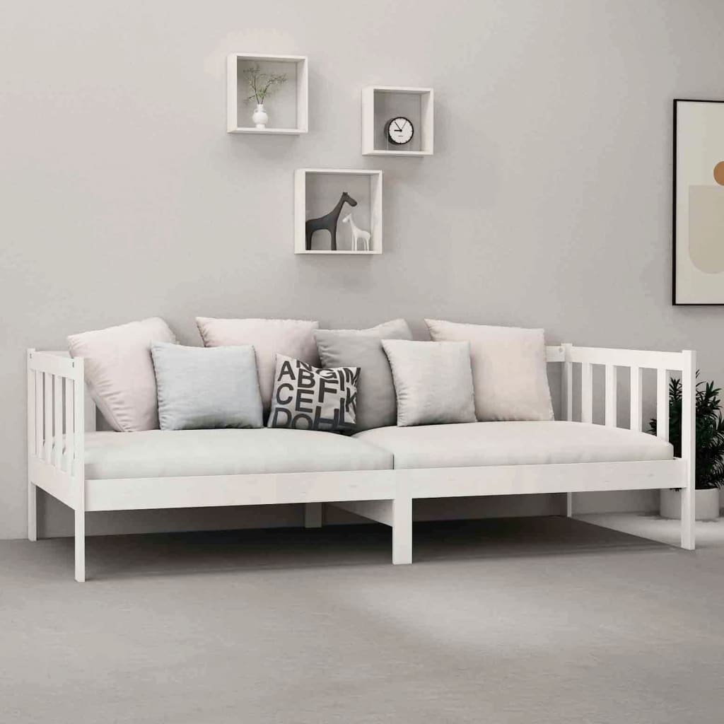 Päivävuode valkoinen täysi mänty 90x200 cm - Sisustajankoti.fi