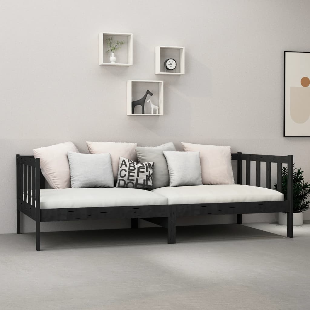 Päivävuode musta täysi mänty 90x200 cm - Sisustajankoti.fi