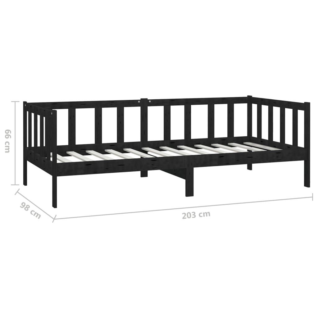 Päivävuode musta täysi mänty 90x200 cm - Sisustajankoti.fi