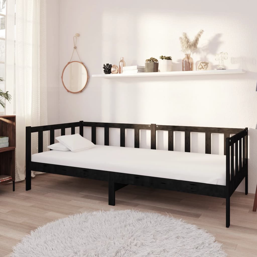 Päivävuode musta täysi mänty 90x200 cm - Sisustajankoti.fi