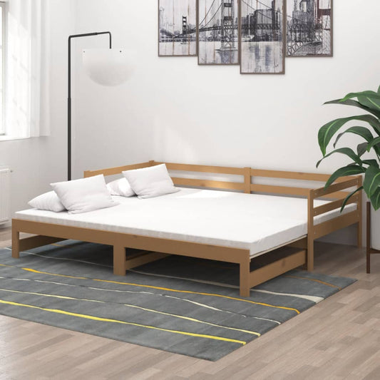 Päivävuode ulosvedettävä hunajanrusk. täysi mänty 2x(90x200) cm - Sisustajankoti.fi