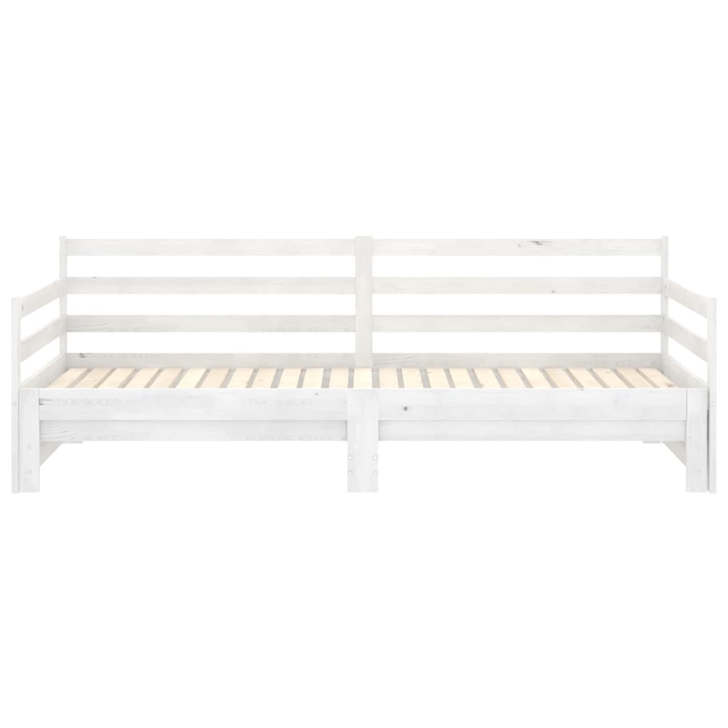 Päivävuode ulosvedettävä valkoinen täysi mänty 2x (90x200) cm - Sisustajankoti.fi