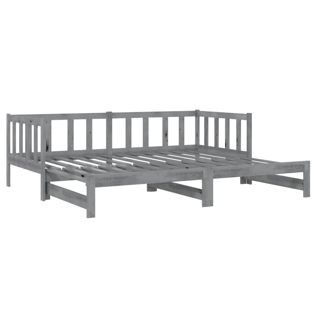 Päivävuode ulosvedettävä harmaa täysi mänty 2x (90x200) cm - Sisustajankoti.fi