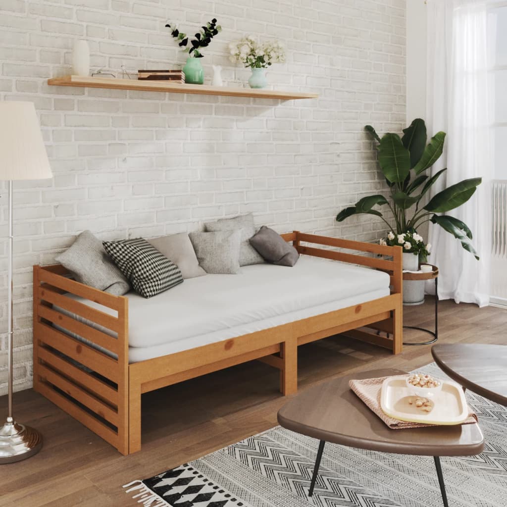 Päivävuode ulosvedettävä hunajanrusk. täysi mänty 2x(90x200) cm - Sisustajankoti.fi