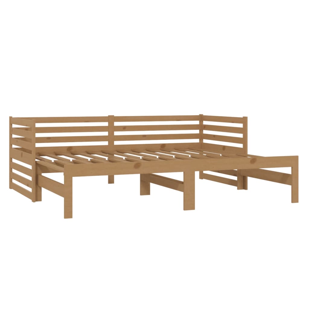 Päivävuode ulosvedettävä hunajanrusk. täysi mänty 2x(90x200) cm - Sisustajankoti.fi