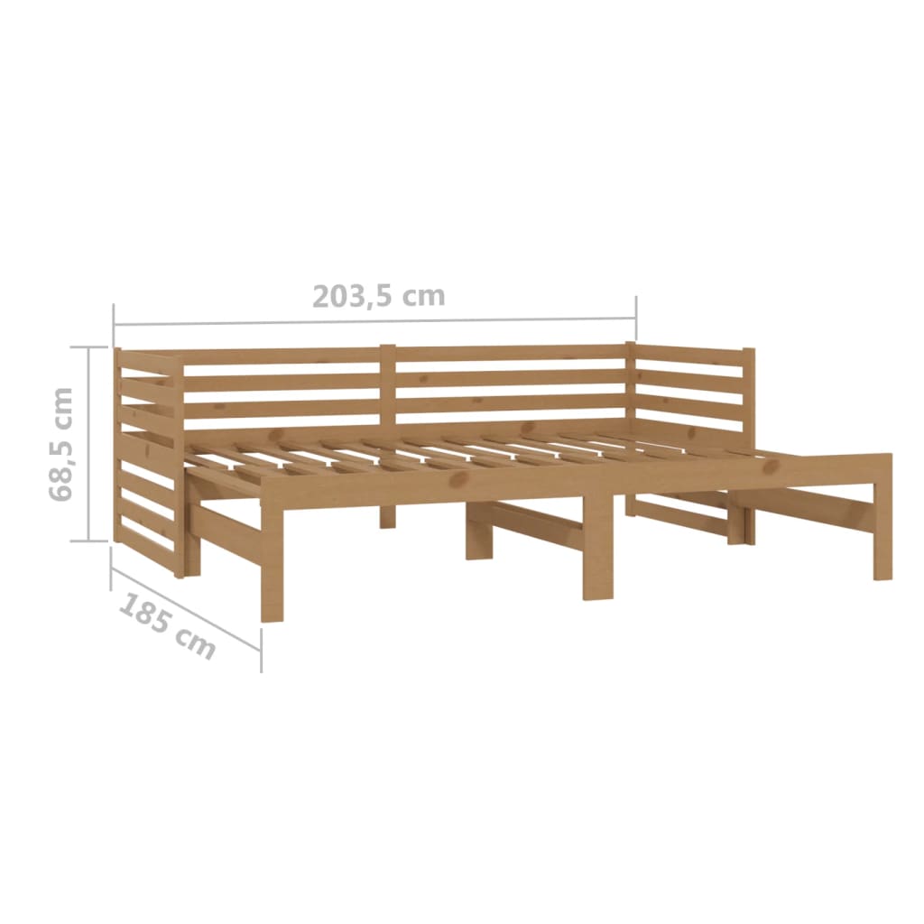 Päivävuode ulosvedettävä hunajanrusk. täysi mänty 2x(90x200) cm - Sisustajankoti.fi
